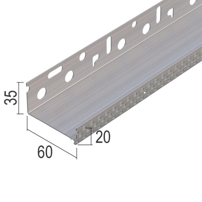 Aluminium Sokkelprofiel 6 cm / 0,6 mm - L2500 mm
