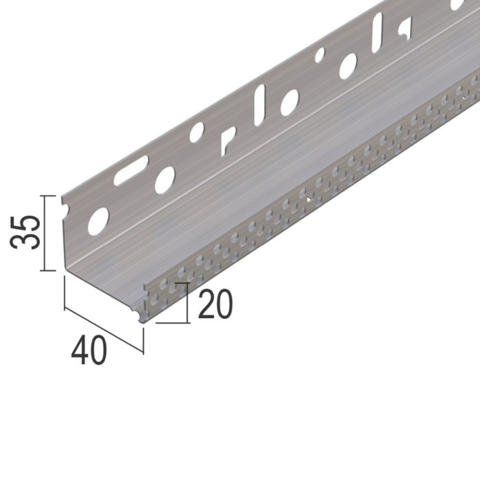 Aluminium Sokkelprofiel 4 cm / 0,6 mm - L2500 mm
