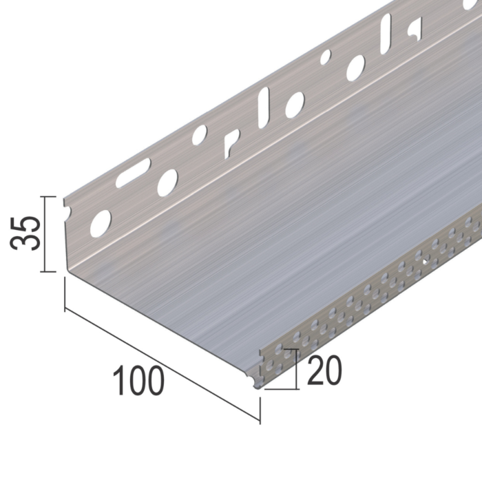 Aluminium Sokkelprofiel 10 cm / 0,8 mm - L2500 mm