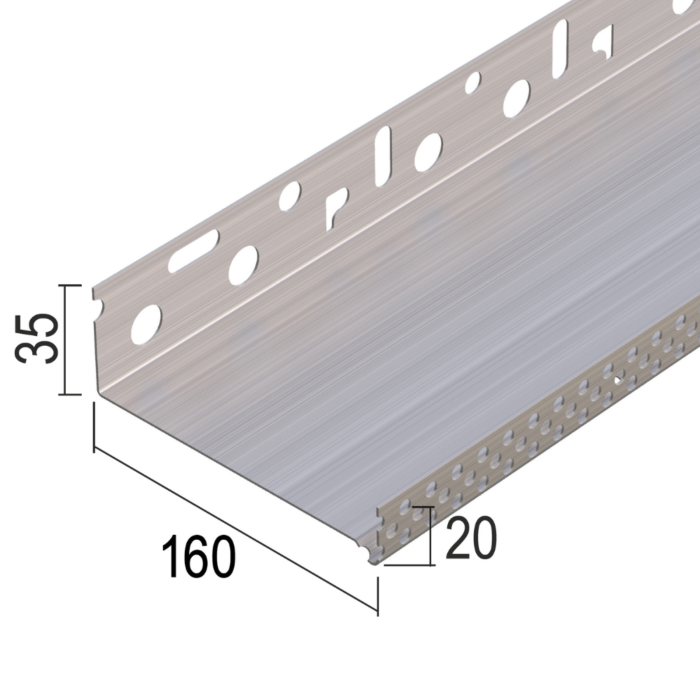 Aluminium Sokkelprofiel 16 cm / 0,8 mm - L2500 mm

