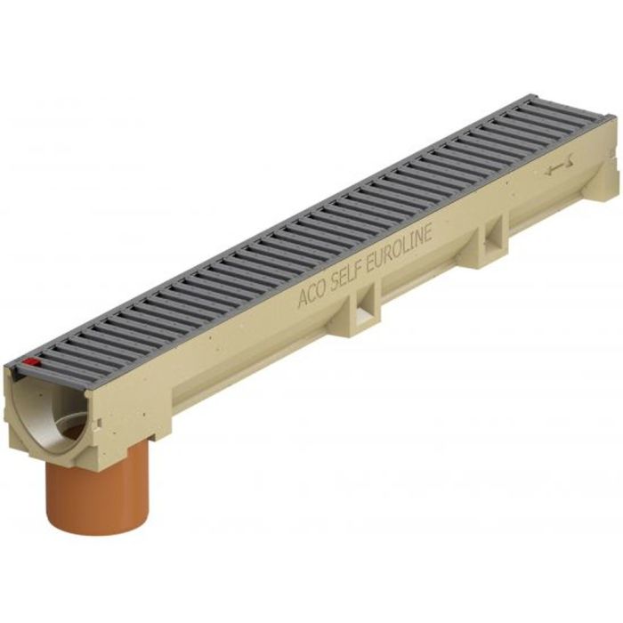 ACO Euroline 100 antraciet met uitloop