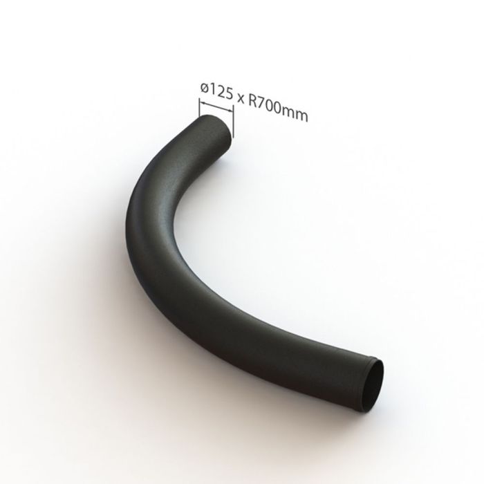 straalbocht PVC zwart DS plastics 125 mm