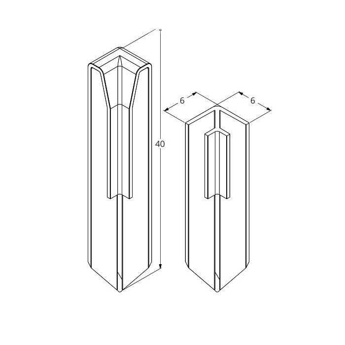 Ecoplanc Edge Binnenhoek 40 cm