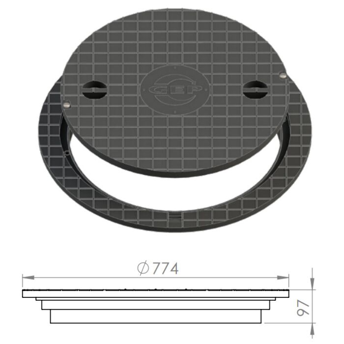 kunststof deksel mangat 60