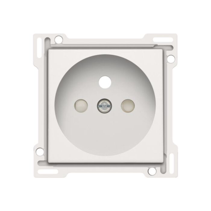 NIKO "Original White" Centraalplaat stopcontact + penaarde + kinderveiligheid 28,5 mm
