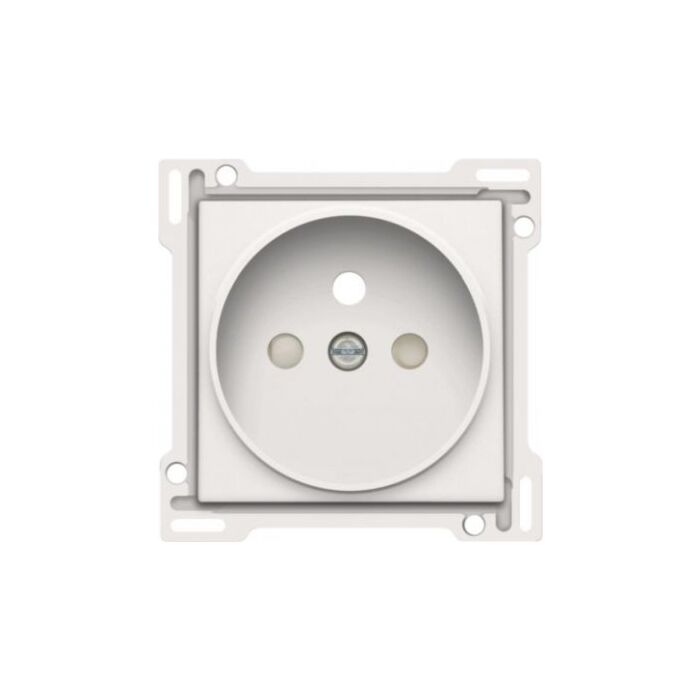 NIKO "Original White" Centraalplaat stopcontact + penaarde + kinderveiligheid 21 mm