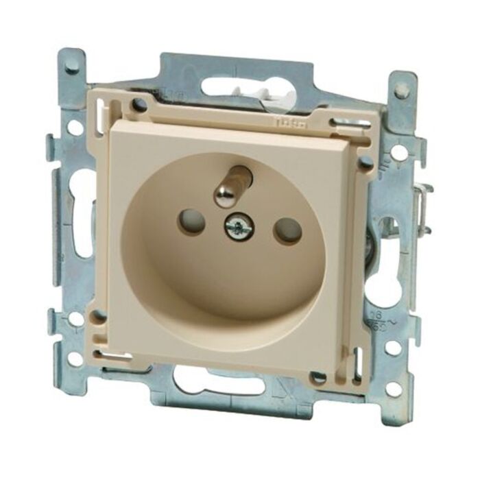 Stopcontact 28,5 mm met aarding Cream