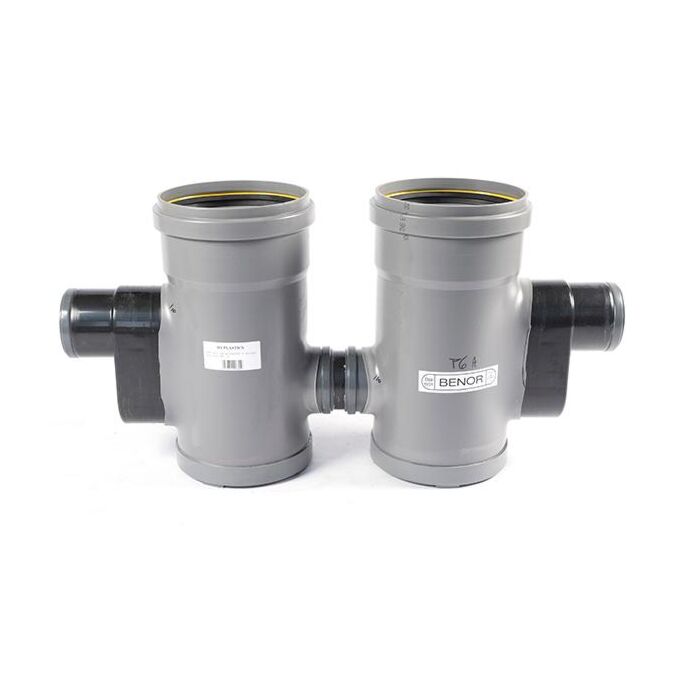 vetvanger 250 mm dubbele uitgang pvc ds