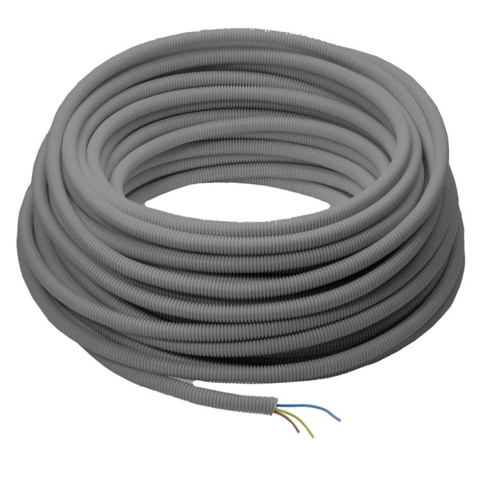 Voorbedrade buis grijs
