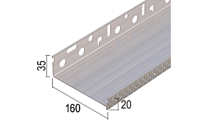 Aluminium Sokkelprofiel 16 cm / 0,8 mm - L2500 mm

