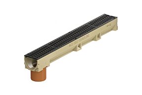 ACO euroline 100 gietijzer rooster met uitloop