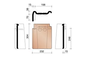 Koramic Stormpan 44 Natuurrood Linker Gevelpan
