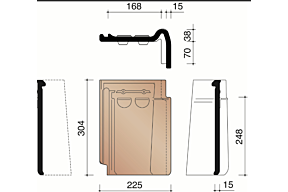 Koramic Stormpan 44 Natuurrood Rechter Gevelpan
