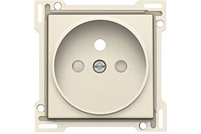 NIKO "Cream" Centraalplaat stopcontact + penaarde + kinderveiligheid 21 mm
