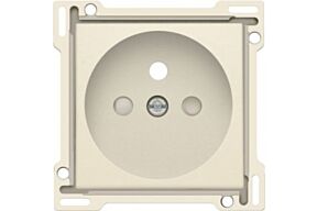 NIKO "Cream" Centraalplaat stopcontact + penaarde + kinderveiligheid 28,5 mm