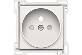 NIKO "Original White" Centraalplaat stopcontact + penaarde + kinderveiligheid 21 mm