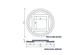 Betondeksel voor putring Ø1100 mm