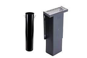 Tilmar kelderventilatie met inox rooster en muurbuis