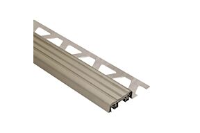 Schluter TREP-S-E trapprofiel inox met grijs (G) loopvlak H12,5mm / L1M